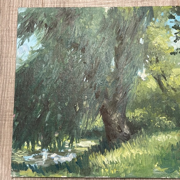 “Willows by the Pond” painting by M. Stephen Doherty. Oil on wood. Beautiful! - Picture 2 of 13